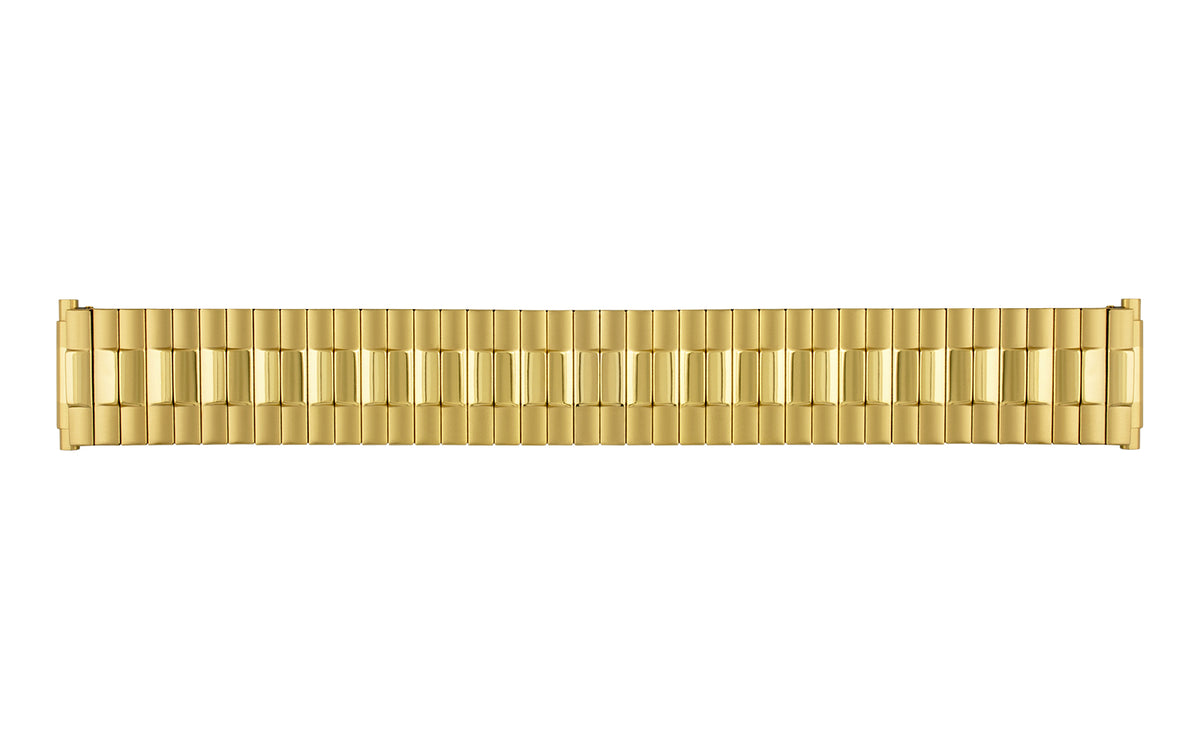 Hadley-Roma Men&#39;s Goldtone Wide Link Metal Expansion Watch Band