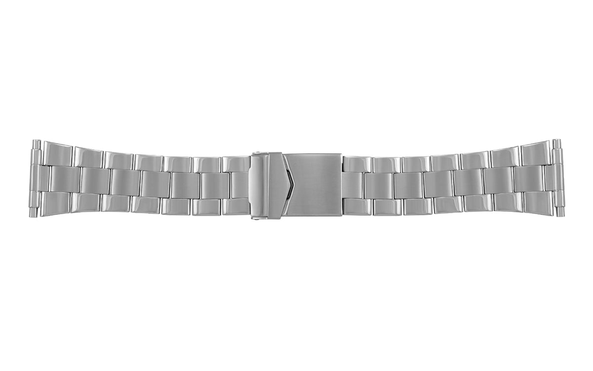 Hadley-Roma Men&#39;s Stainless Steel Wide Metal Link Bracelet Watch Band