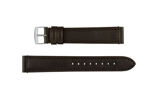 Fleurus France - Men's EXTRA-LONG Espresso Genuine Padded Leather Watch Strap