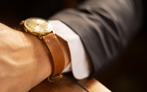 Fleurus France - Men's Chestnut Vintage Leather Watch Strap