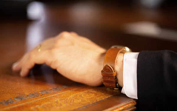 Fleurus France - Men's Chestnut Vintage Leather Watch Strap