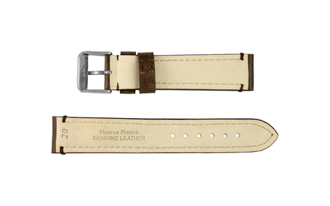 Fleurus France - Men's Mocha Camel Leather Watch Strap