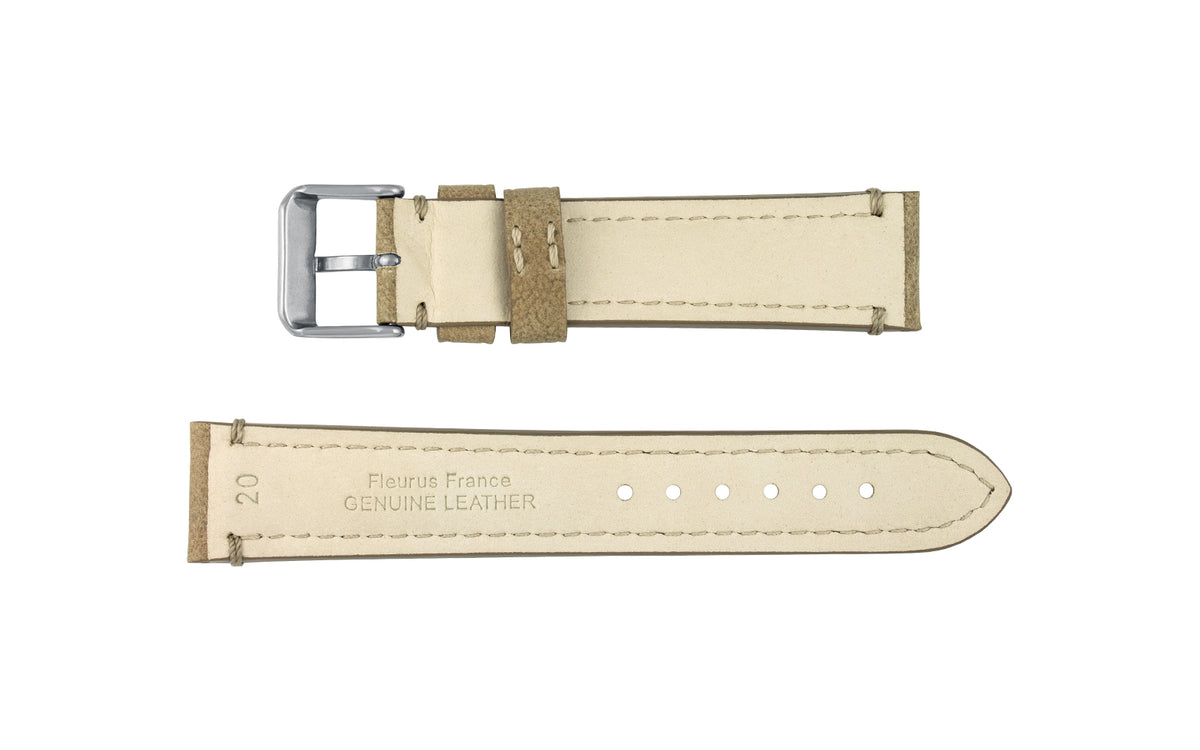 Fleurus France - Men&#39;s Natural Camel Leather Watch Strap
