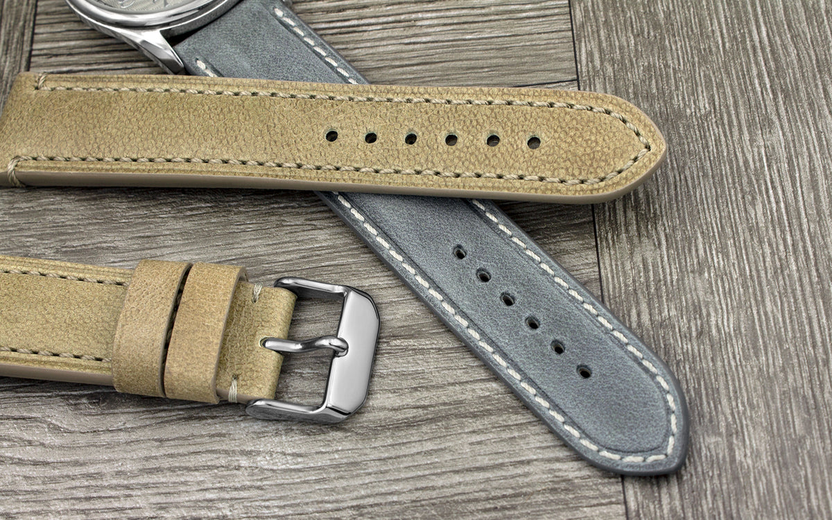 Fleurus France - Men&#39;s Natural Camel Leather Watch Strap