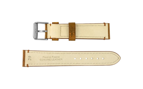 Fleurus France - Men's Chestnut Camel Leather Watch Strap