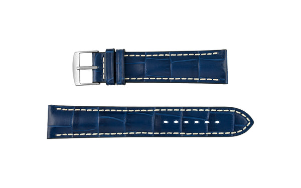 Fleurus France - Men's Royal Ecru Stitch Alligator Grain Leather Watch Strap