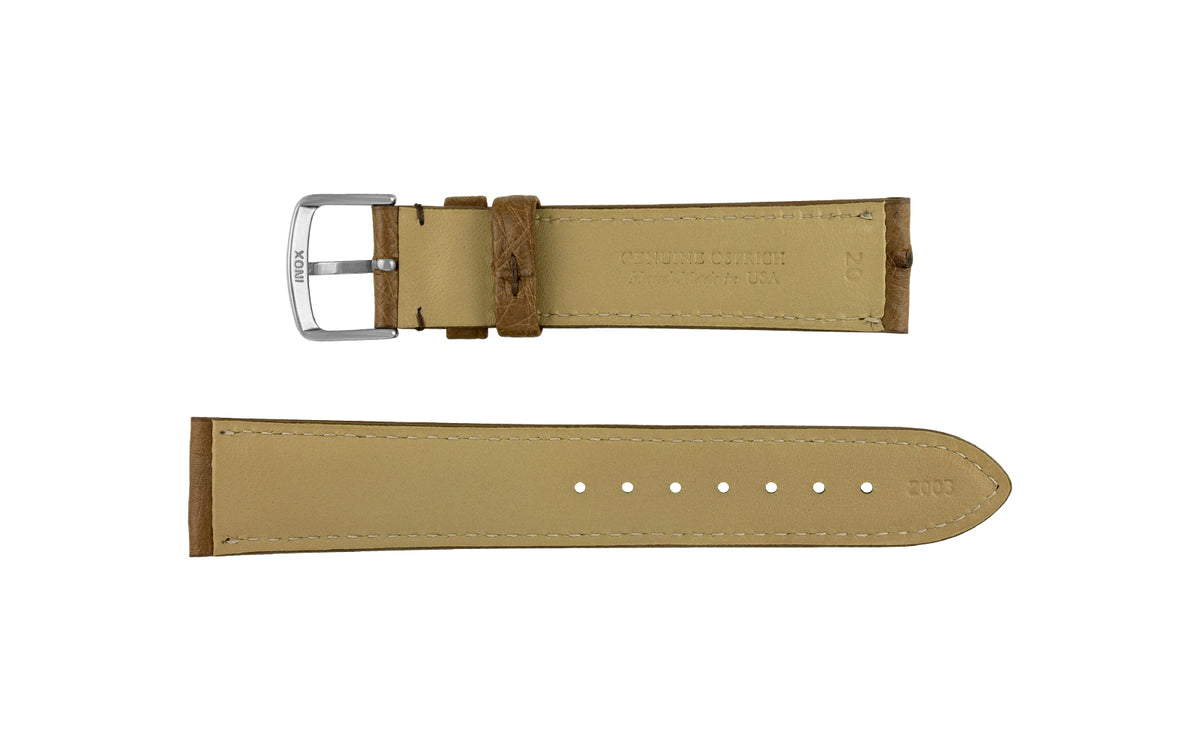 AWB Men&#39;s Brown Genuine Ostrich Watch Strap