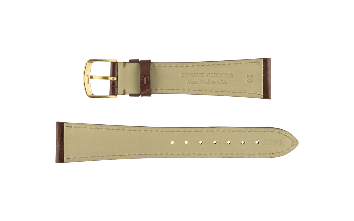 Hadley-Roma Men&#39;s Matte Chestnut Genuine Alligator Watch Strap