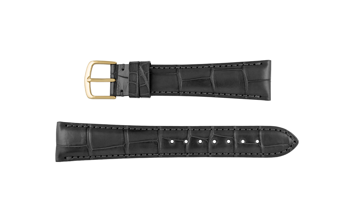 Hadley-Roma Men&#39;s Matte Gray Genuine Alligator Watch Strap