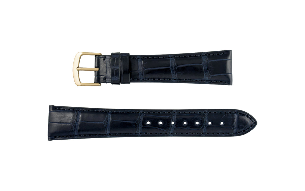 Hadley-Roma Men&#39;s Matte Navy Genuine Alligator Watch Strap