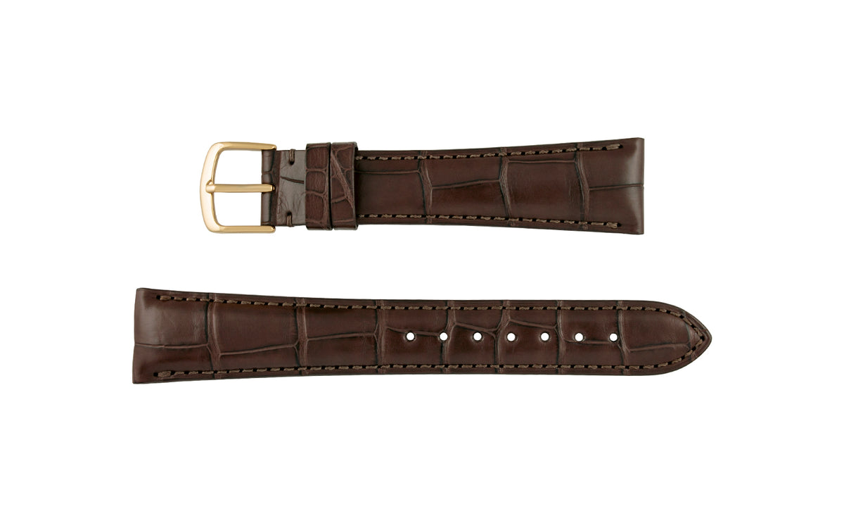 Hadley-Roma Men&#39;s Matte Brown Genuine Alligator Watch Strap