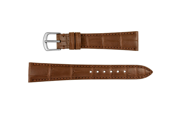 Hadley-Roma Men's Matte Chestnut Rolex® Style Genuine Alligator Watch Strap