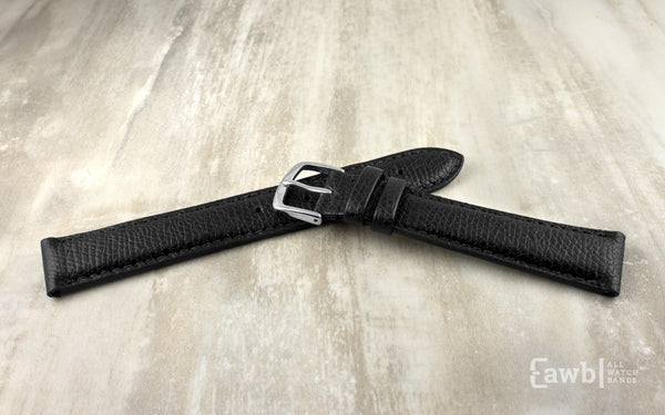 HERMES Black Padded Crocodile Watch Strap