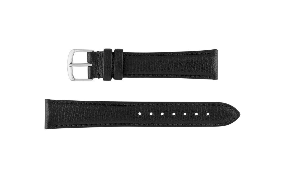 Hadley-Roma Men&#39;s Black Hermes™ Grain Leather Watch band MS2045