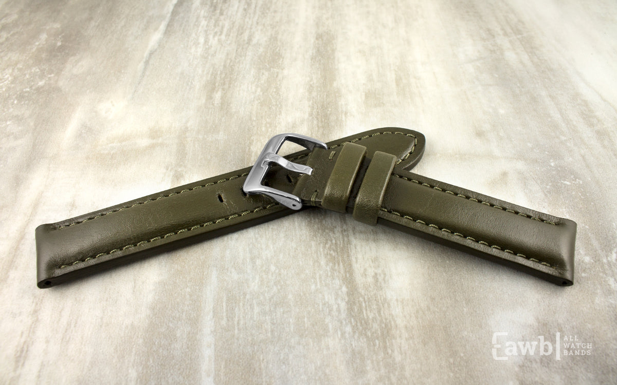 Apple Watch Strap - Olive Polished Artisan Genuine Leather