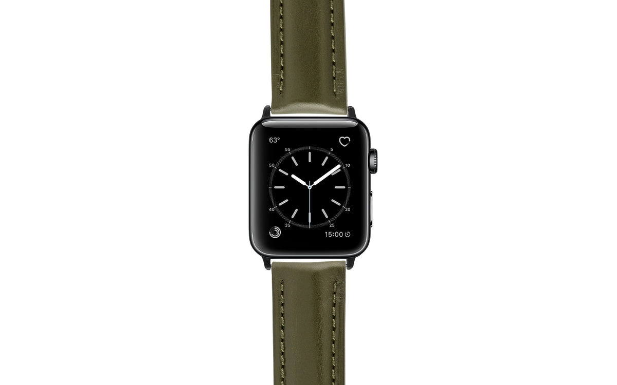 Apple Watch Strap - Olive Polished Artisan Genuine Leather