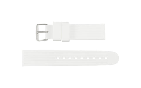 Hadley-Roma Men's White Silicone Groove Diver Watch Band