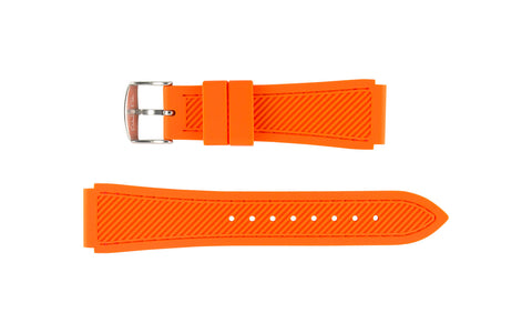 Hadley-Roma Men's Orange Stitched Silicone Watch Band