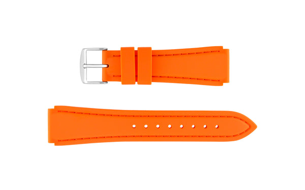 Hadley-Roma Men's Orange Stitched Silicone Watch Band
