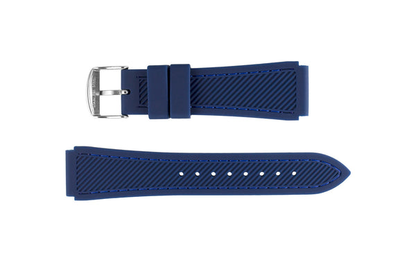 Hadley-Roma Men's Blue Stitched Silicone Watch Band