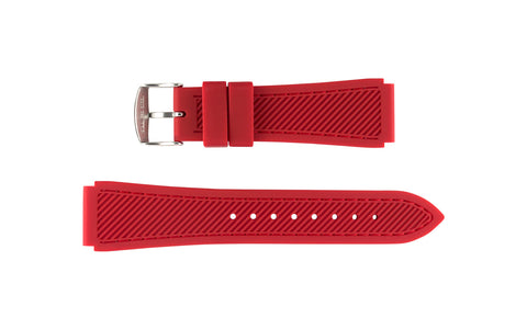 Hadley-Roma Men's Red Stitched Silicone Watch Band