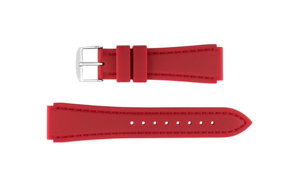 Hadley-Roma Men's Red Stitched Silicone Watch Band