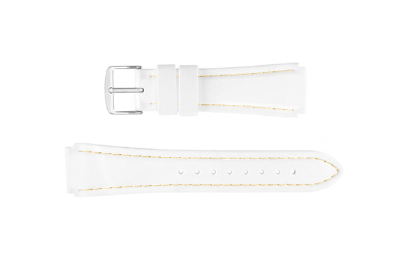 Hadley-Roma Men's White Stitched Silicone Watch Band