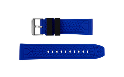 AWB Men's Black & Blue Silicone Watch Strap