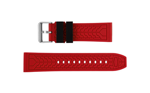 AWB Men's Black & Red Silicone Watch Strap