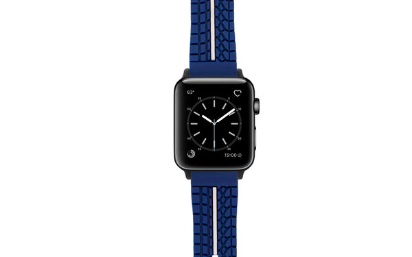 Apple Watch 38/40/41mm Strap - Blue & White Tire Tread Silicone