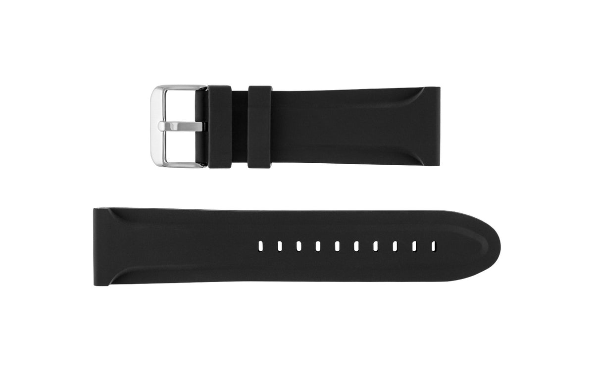 Hadley-Roma Men&#39;s Black Silicone Diver Watch Band