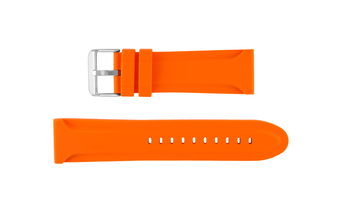 Hadley-Roma Men&#39;s Orange Silicone Diver Watch Band