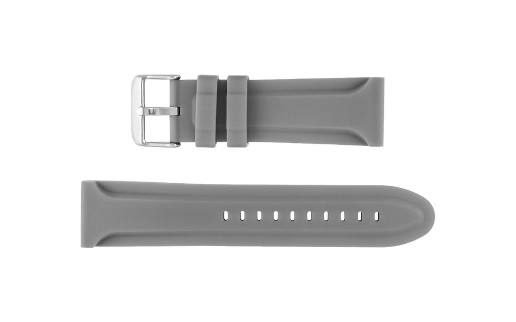 Hadley-Roma Men's Gray Silicone Diver Watch Band