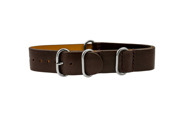 Hadley-Roma Brown One-Piece Slip Thru Leather Watch Strap