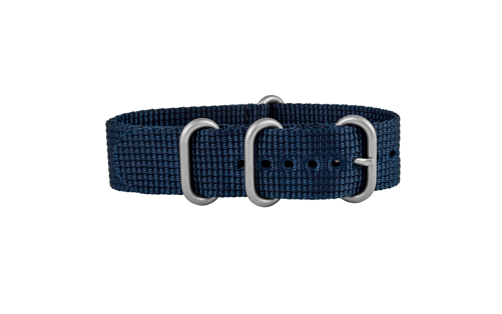 Navy Blue One Piece Nylon Watch Strap 18mm 20mm 22mm 20mm / Silvertone