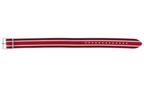 Hadley-Roma Pink/Black/Khaki Slip Through Nylon Ribbon Watch Strap