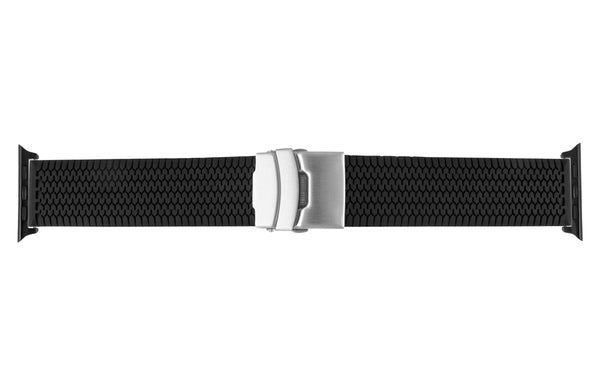 Apple Watch 42/44/45mm Strap - Black Tire Tread Silicone
