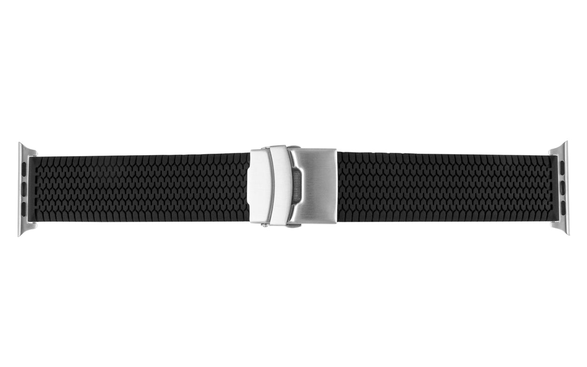 Apple Watch Strap - Black Tire Tread Silicone