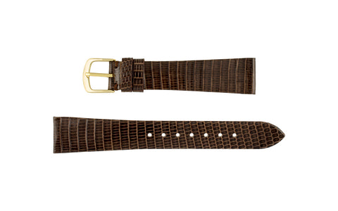 Hadley-Roma Men's SHORT Brown Genuine Java Lizard Watch Strap