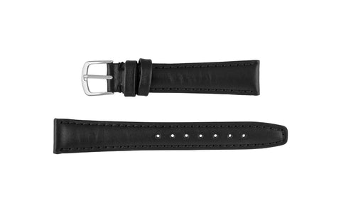 Hadley-Roma Men's Black Hypoallergenic Genuine Leather Watch Strap