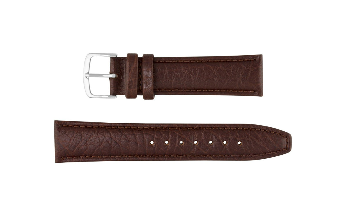 Hadley-Roma Men&#39;s MS788 Brown Genuine Shrunken Grain Leather Watch Strap