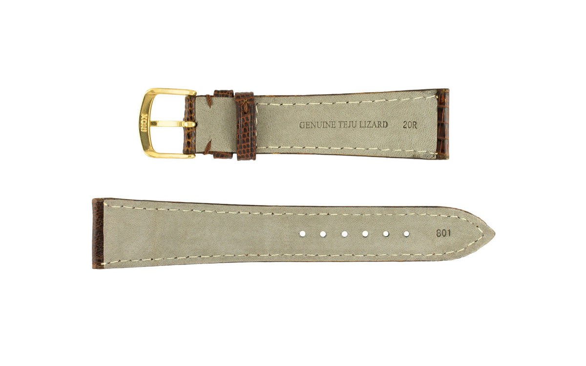 Hadley-Roma Men&#39;s Brown Genuine Teju Lizard Watch Strap