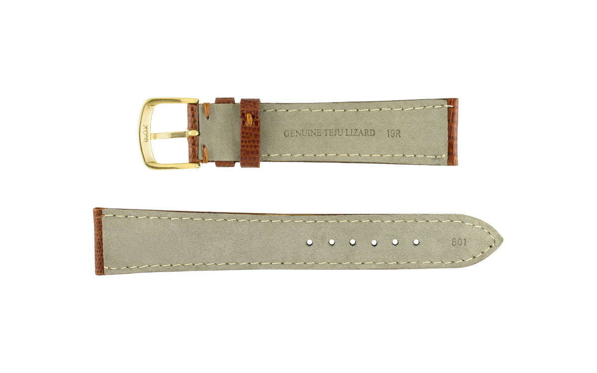 Hadley-Roma Men&#39;s Tan Genuine Teju Lizard Watch Strap