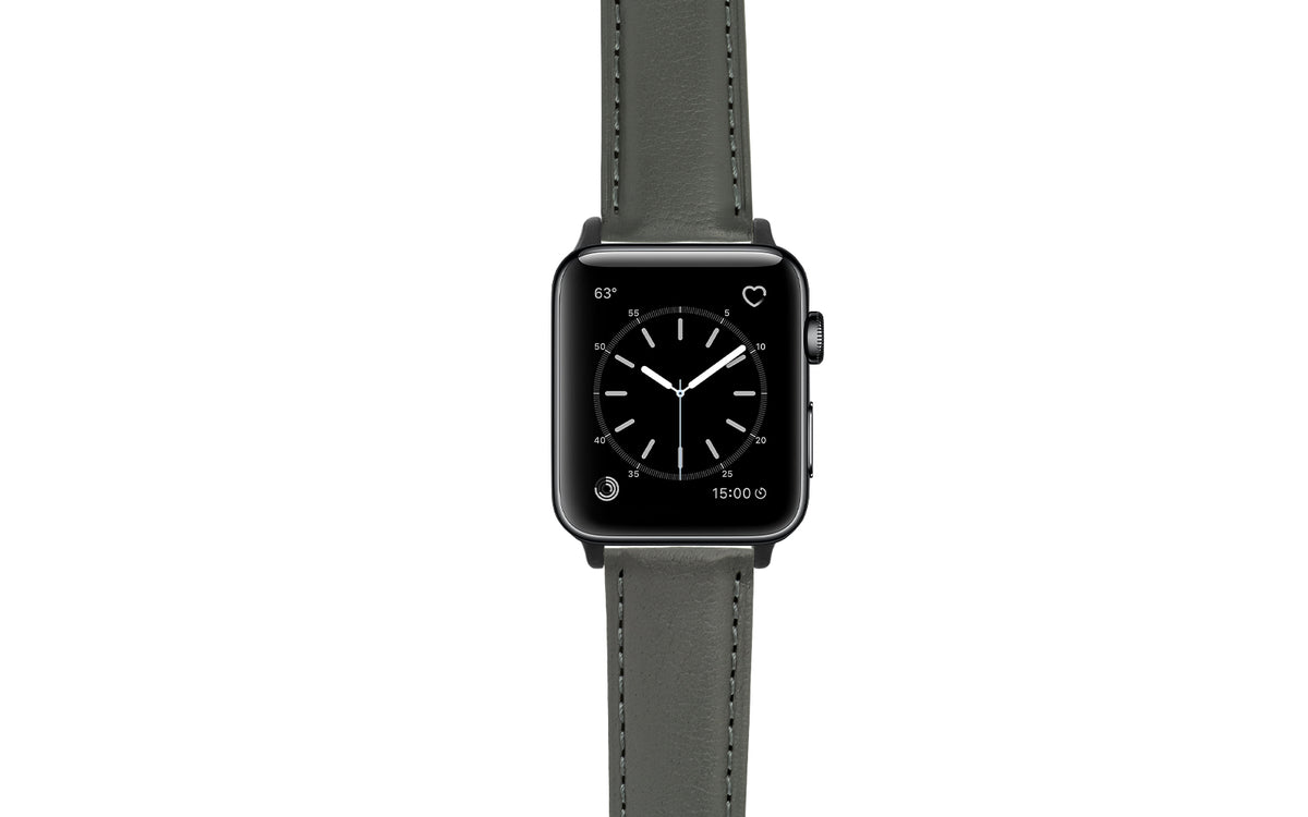 Apple Watch Strap - Gray Genuine Stitched Leather