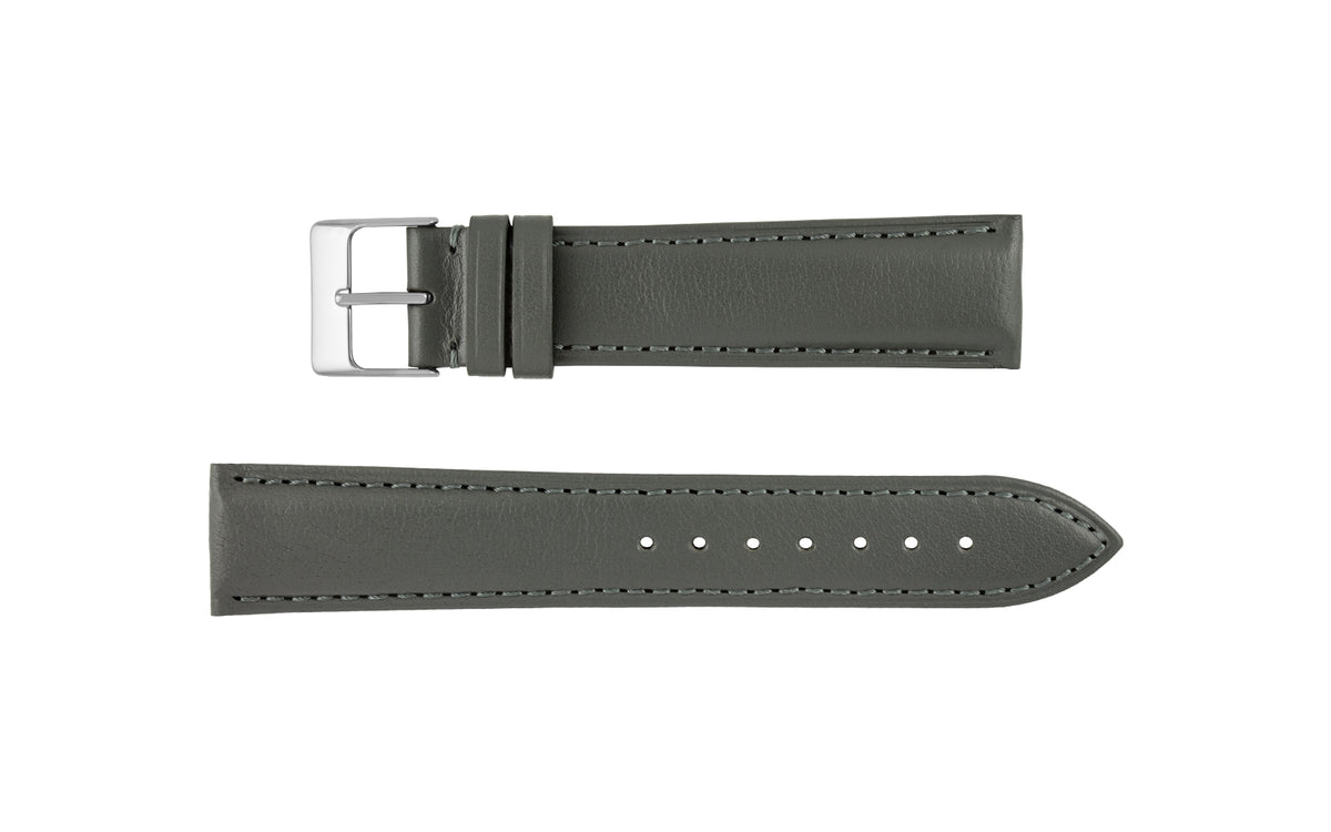 AWB Men&#39;s Gray Smooth Italian Leather Watch Strap