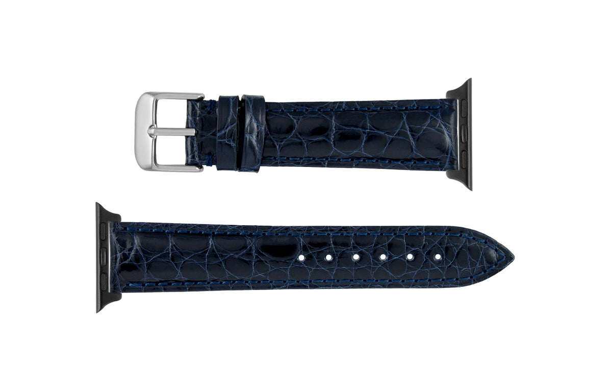 Apple Watch Strap - Women&#39;s Navy Genuine Alligator