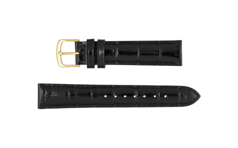 Hadley-Roma Men's Black Alligator Grain Leather Watch Strap