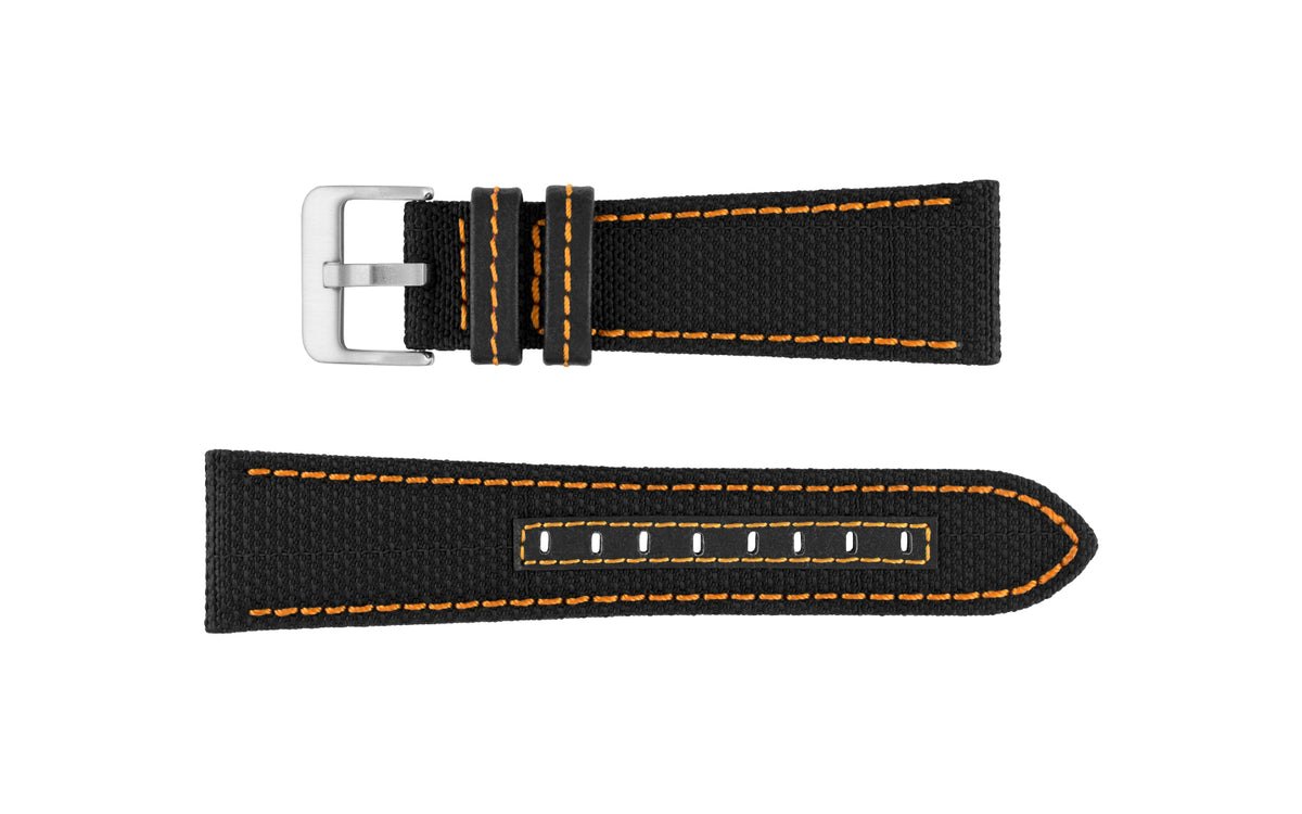 Hadley Black &amp; Orange Ballistic Lorica Performance Watch Strap