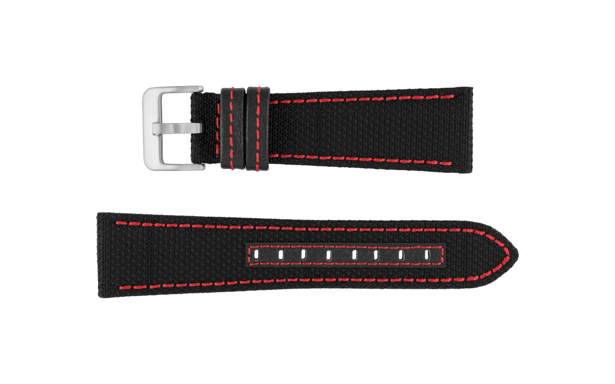 Hadley Black &amp; Red Ballistic Lorica Performance Watch Strap