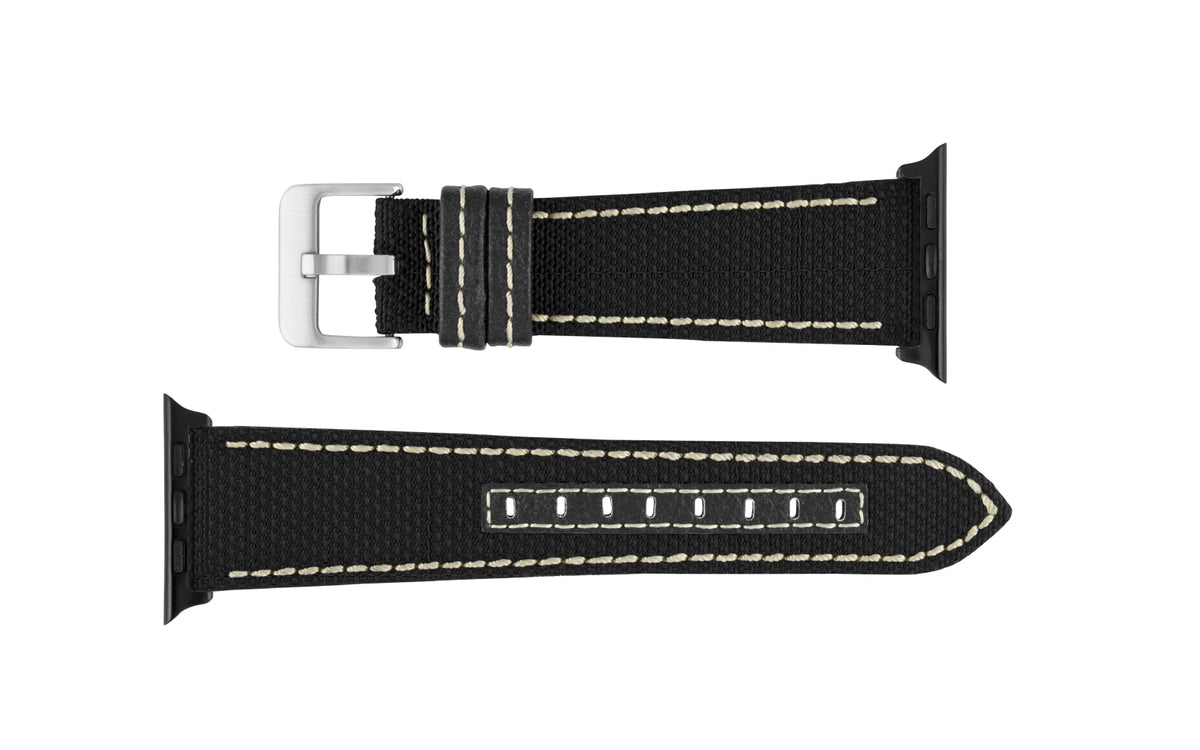 Apple Watch Strap - Black &amp; White Ballistic Lorica Fiber